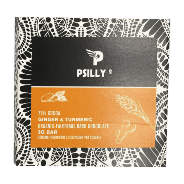 Psilly - Dark Chocolate Bar - Ginger & Turmeric | Magic Mushrooms Montreal Canada
